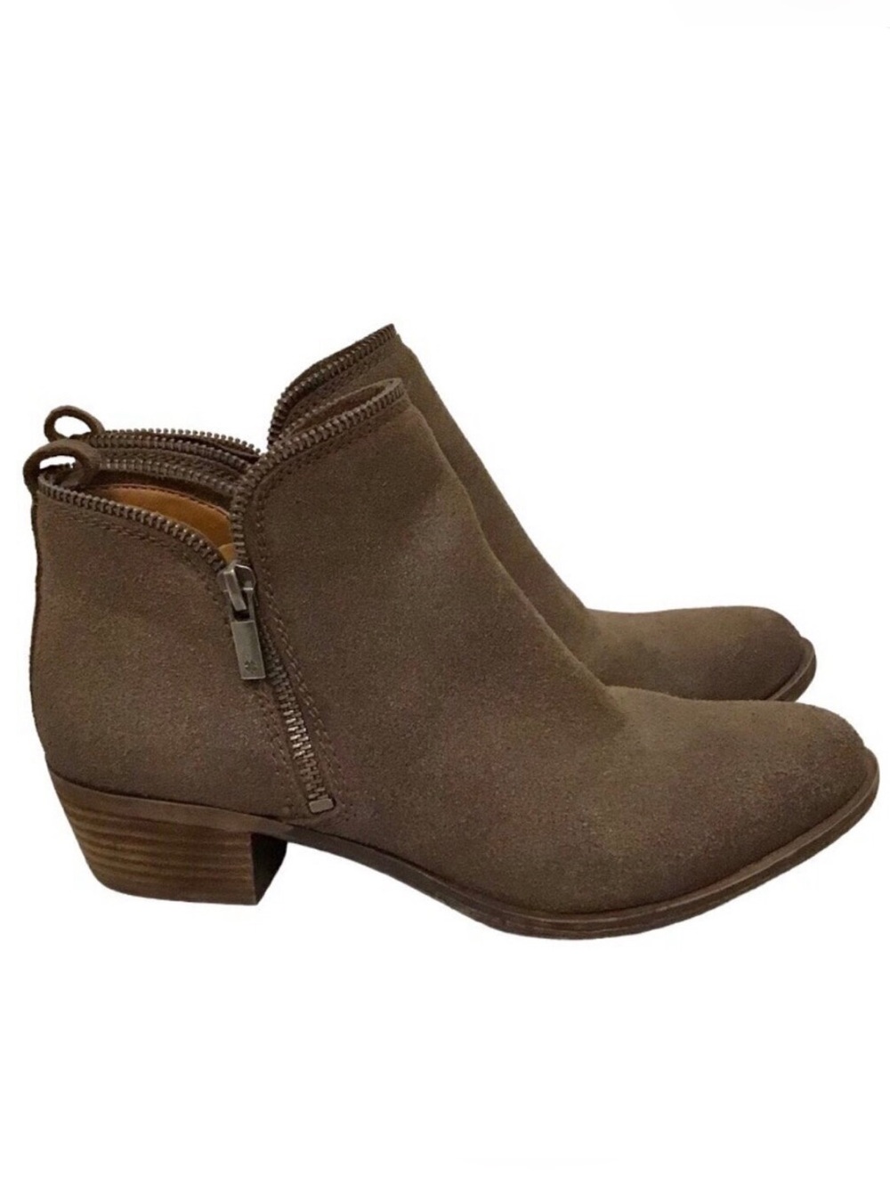 Lucky Brand 7.5 Bartalino Women’s Booties Suede Leather Ankle Boots Brown